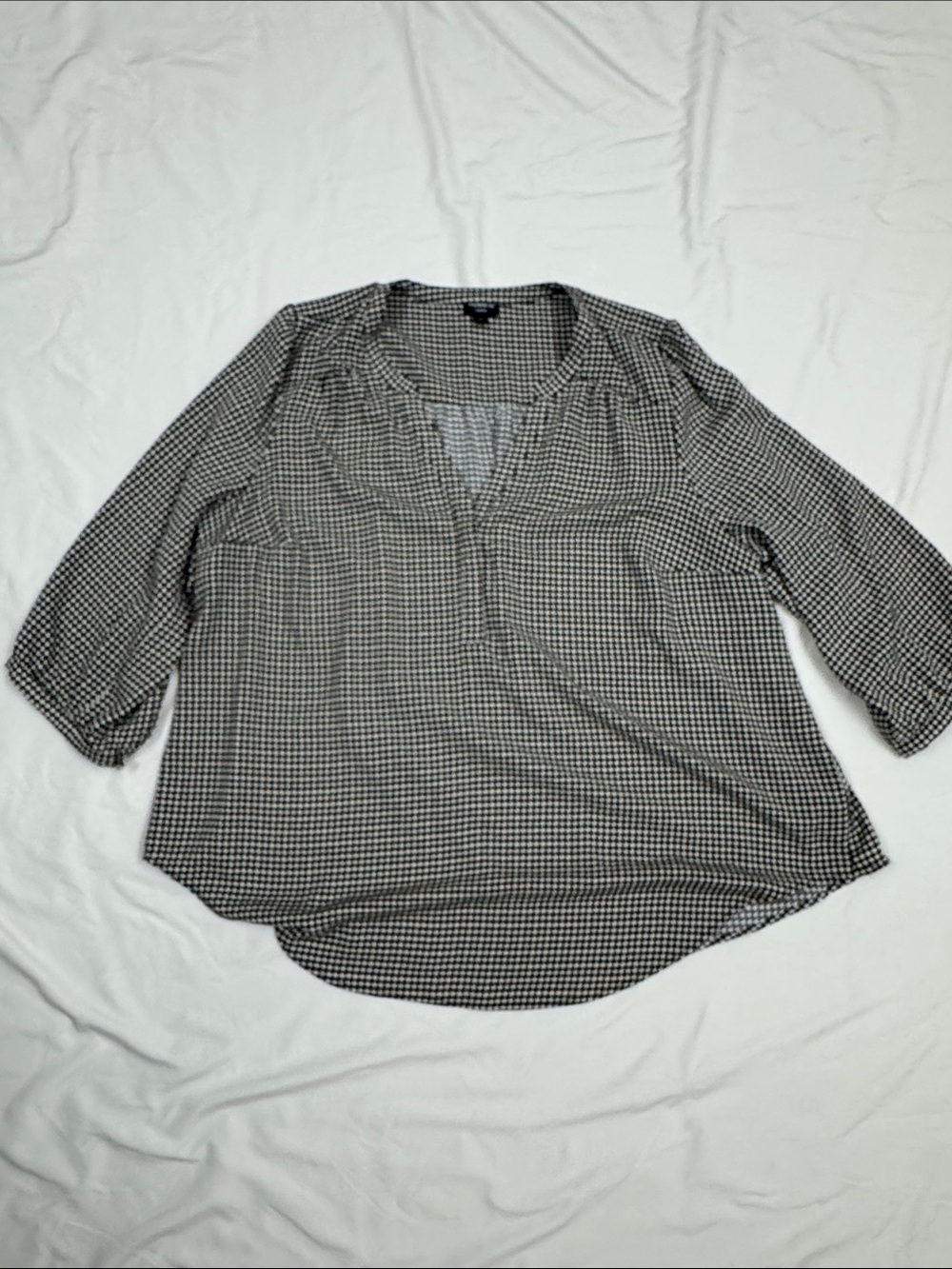 torrid Black and White Gingham V-Neck Blouse